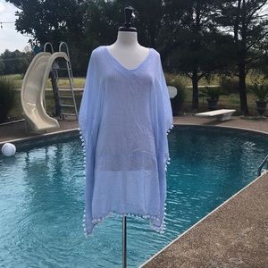 Blue and White stripe swimsuit cover up